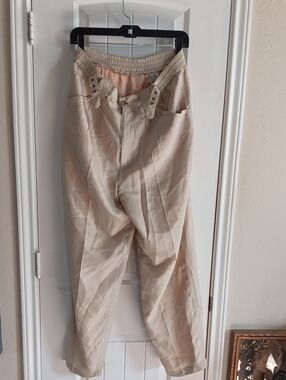 August Silk Vintage 100% Silk High Rise Gurkha Utility Pleated Trousers Pants 6